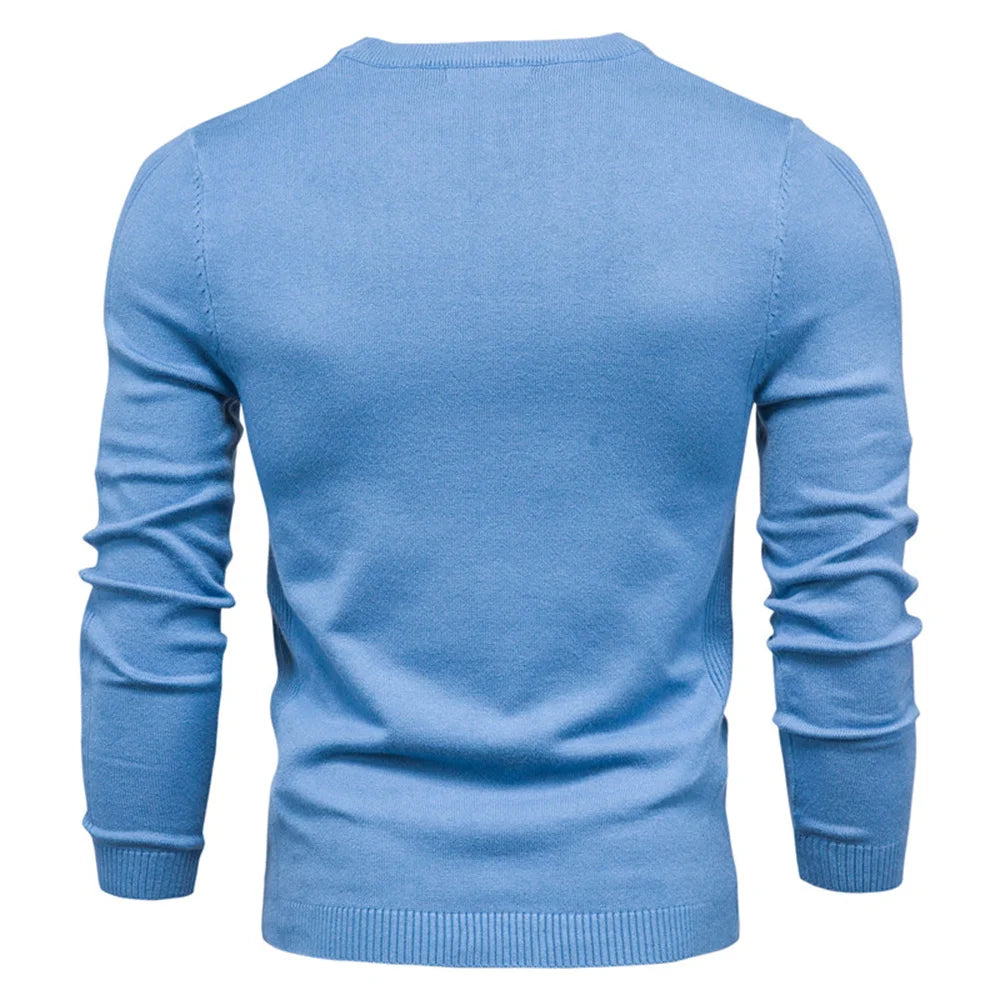 Thickness Pullover Men O-neck Solid Color Long Sleeve Warm Slim Sweaters Men Men's Sweater Pull Male Clothing