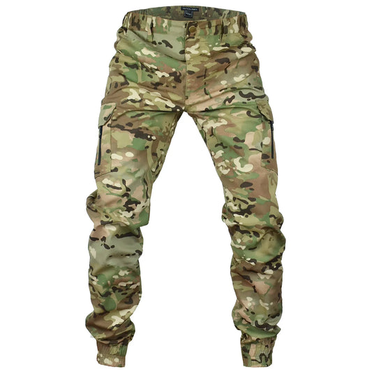 Camouflage Joggers Durable Ripstop Cargo Pants for Outdoor Adventures - Perfect for Hiking, Hunting, or Streetwear - Comfortable and Stylish Men's Combat Trousers