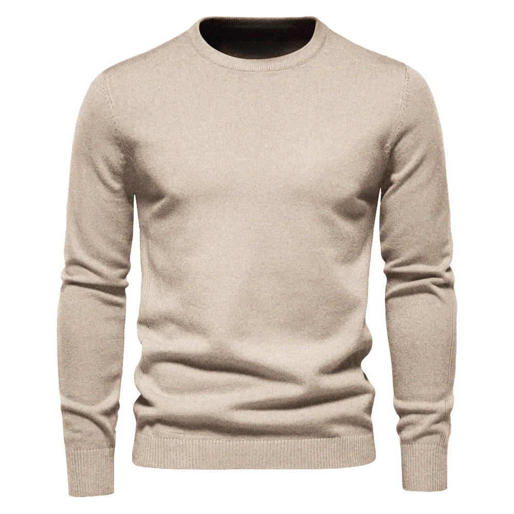 Thickness Pullover Men O-neck Solid Color Long Sleeve Warm Slim Sweaters Men Men's Sweater Pull Male Clothing