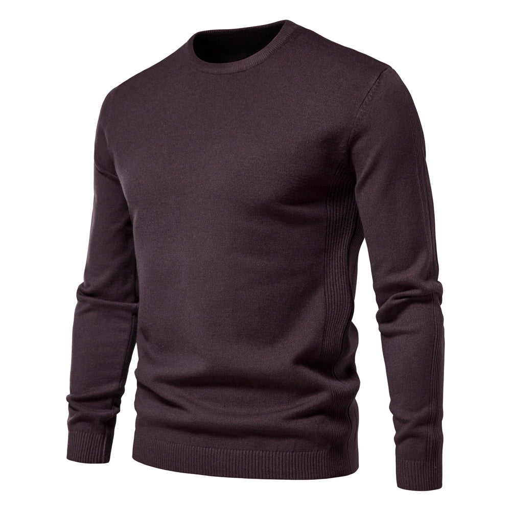 Thickness Pullover Men O-neck Solid Color Long Sleeve Warm Slim Sweaters Men Men's Sweater Pull Male Clothing