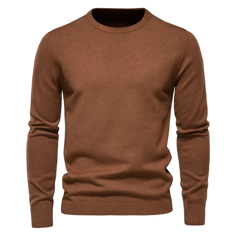 Thickness Pullover Men O-neck Solid Color Long Sleeve Warm Slim Sweaters Men Men's Sweater Pull Male Clothing