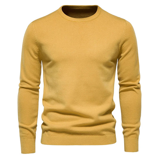Thickness Pullover Men O-neck Solid Color Long Sleeve Warm Slim Sweaters Men Men's Sweater Pull Male Clothing