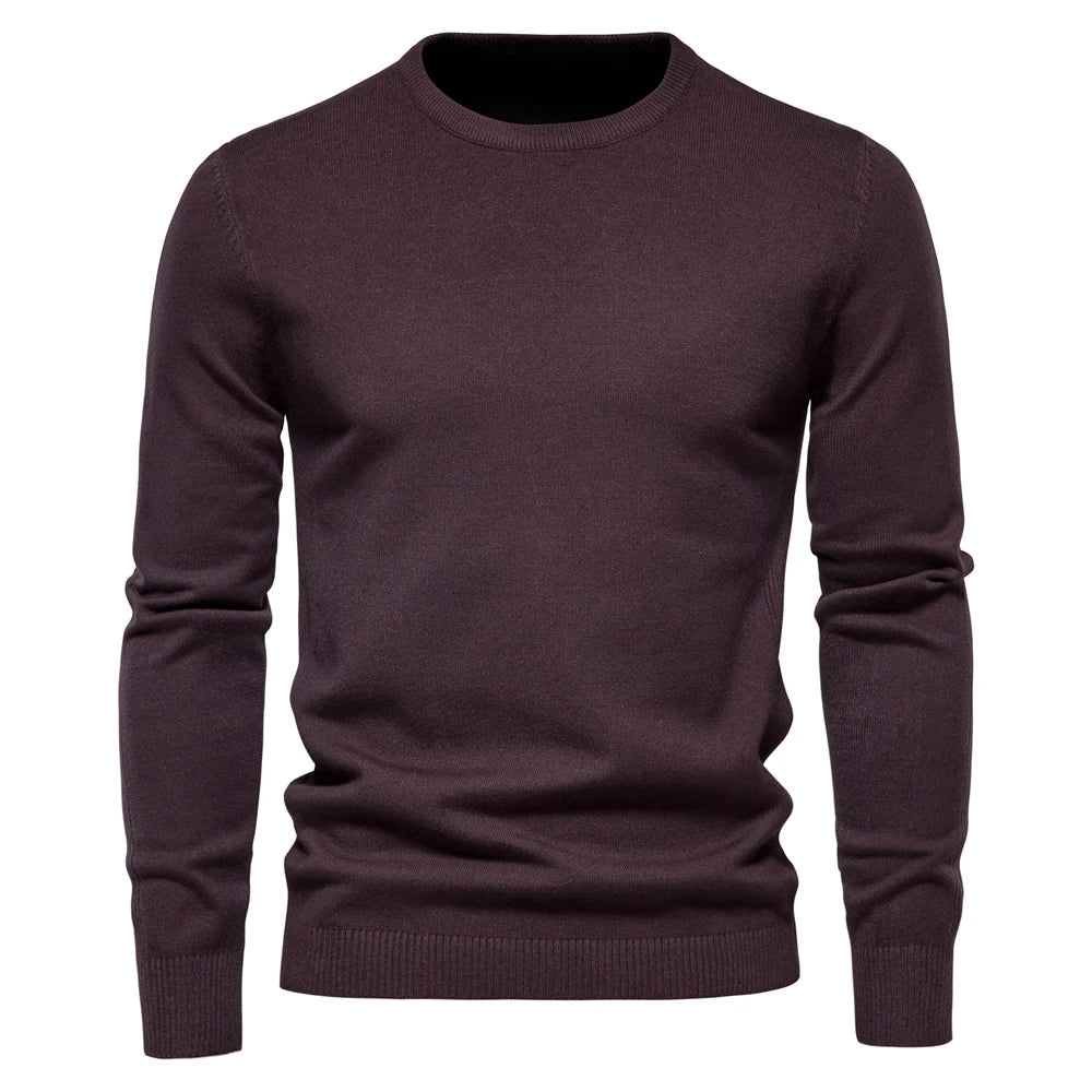 Thickness Pullover Men O-neck Solid Color Long Sleeve Warm Slim Sweaters Men Men's Sweater Pull Male Clothing