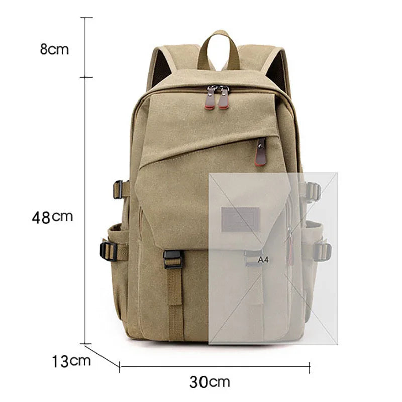 Urban Canvas Backpack | High Capacity Student & Commuter Backpack with 15.6-inch Laptop Compartment | Unisex Design
