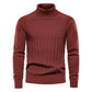 Solid Color Knitted Turtleneck Male Sweater Cotton High Quality Warm Men Pullover Casual Sweaters for Men