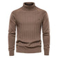 Solid Color Knitted Turtleneck Male Sweater Cotton High Quality Warm Men Pullover Casual Sweaters for Men