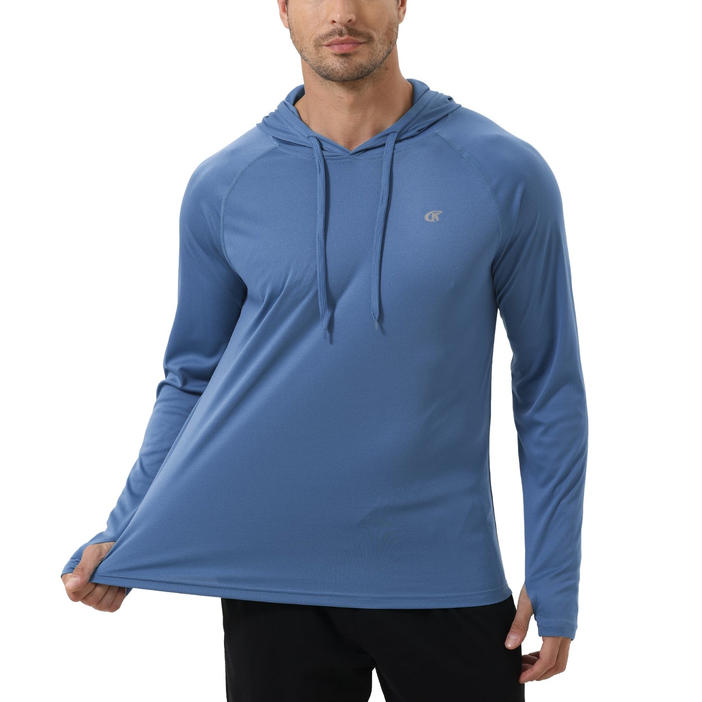 Men's UPF 50+ Rash Guard Swim Shirt Athletic Hoodie Long Sleeve Fishing Hiking Workout Shirts Outdoor Hoodie